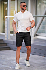 Men's Slim Fit Short Sleeve Polo Shirts - White