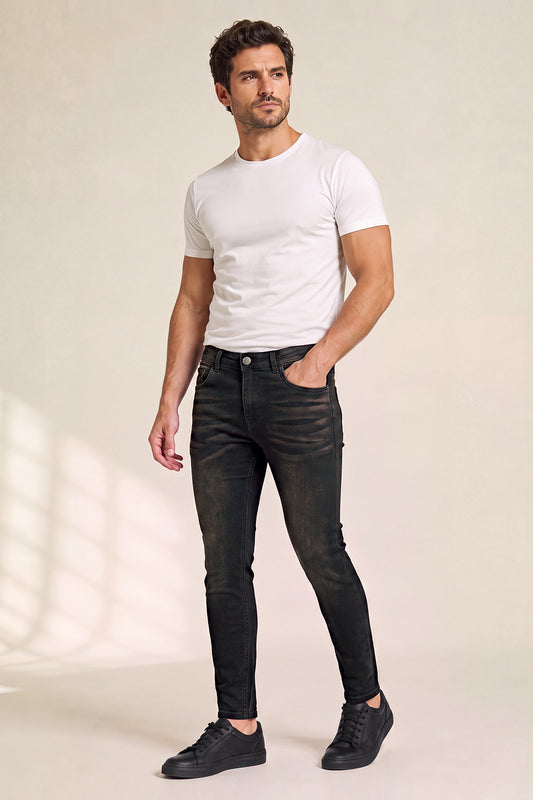 Men's Vintage Black Denim Sculpt Skinny Jean