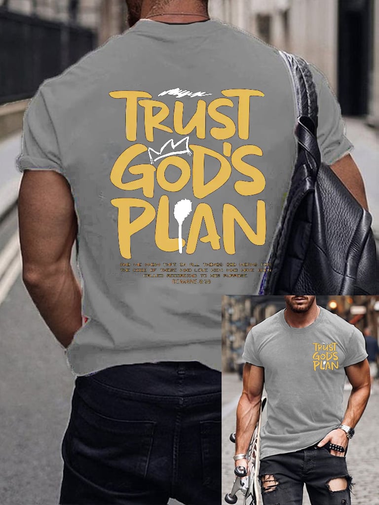 Men's casual cross faith short-sleeved T-shirt