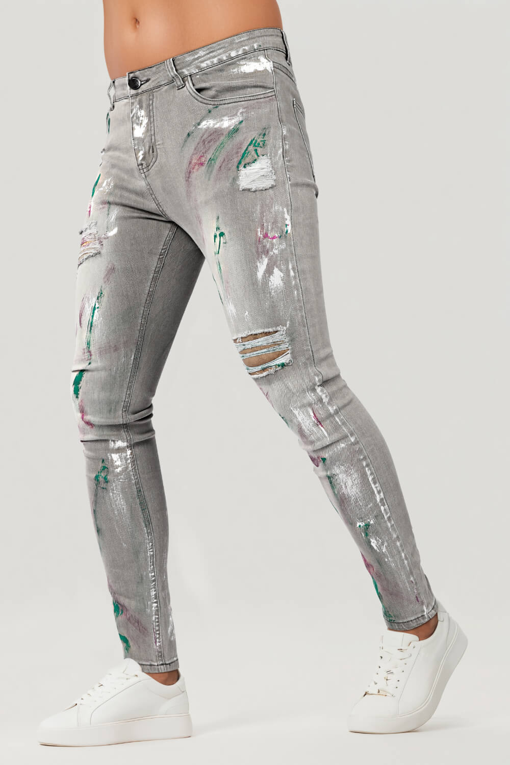 Mens paint splatter jeans online