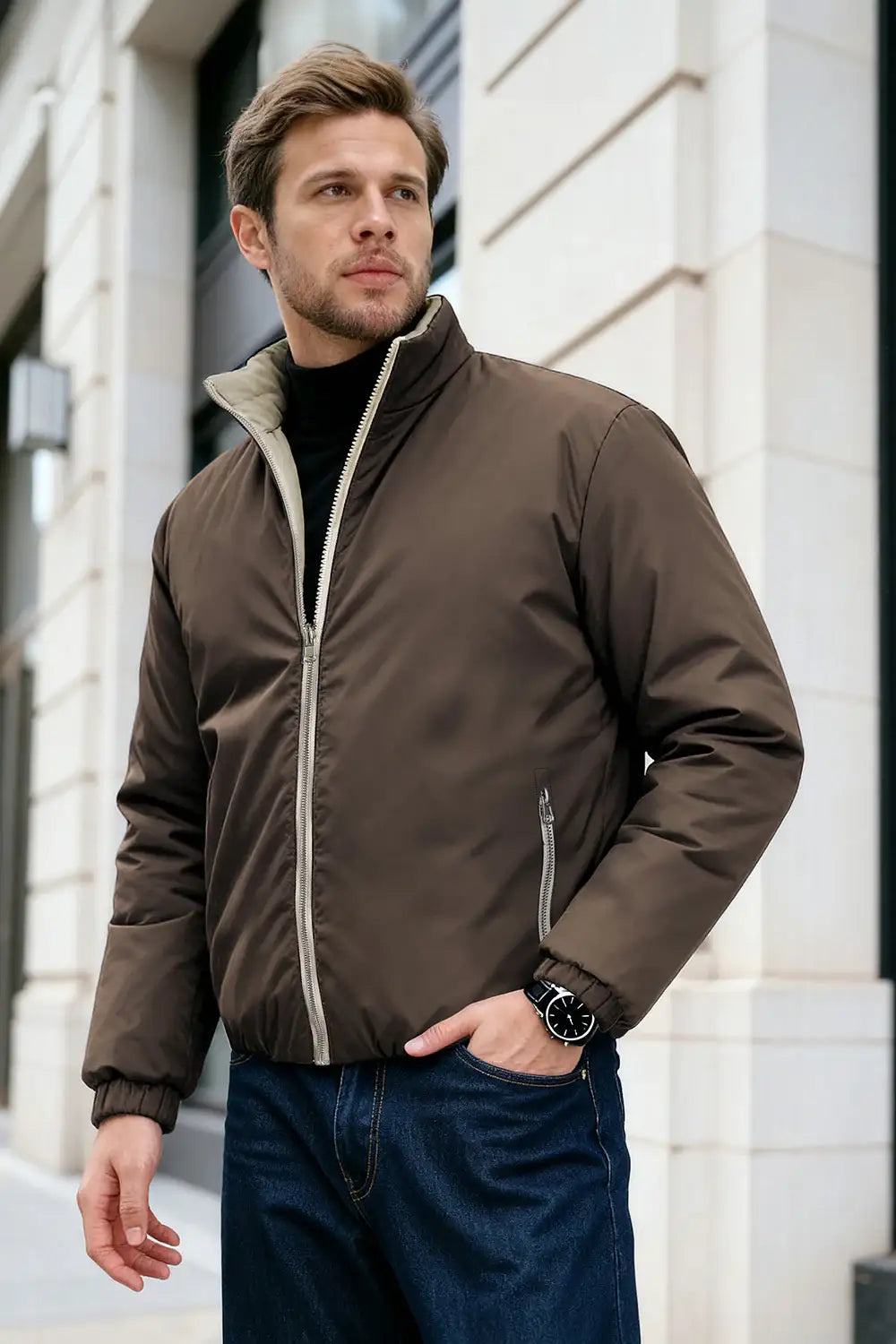 Men's Reversible Coat - Brown For Sale – GINGTTO
