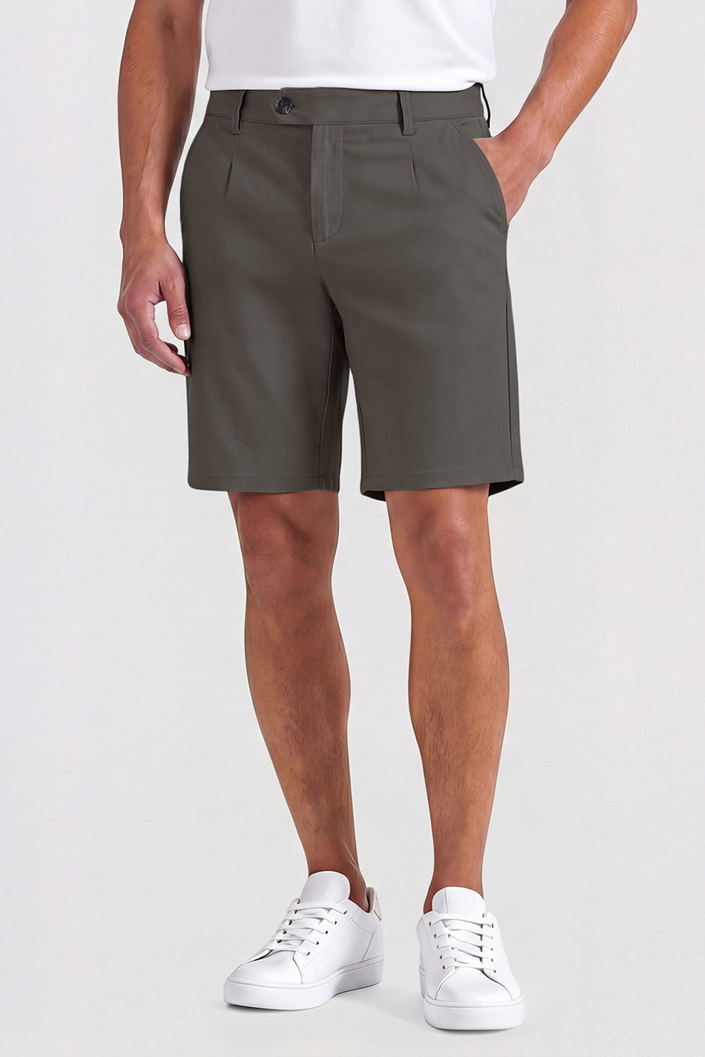 Mens Casual Chino Short - Dark Grey