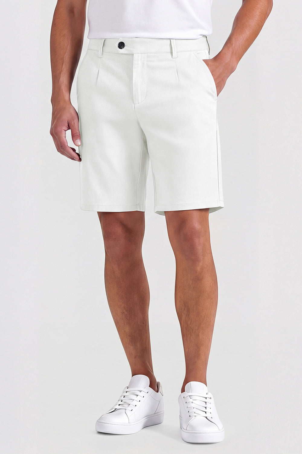 Mens Casual Chino Short - White