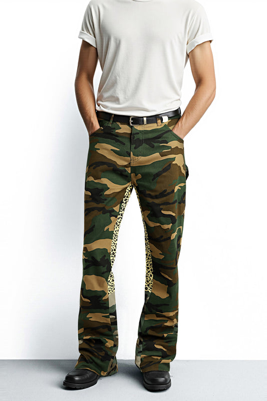 Men Relaxed Flared Jean - Camouflage