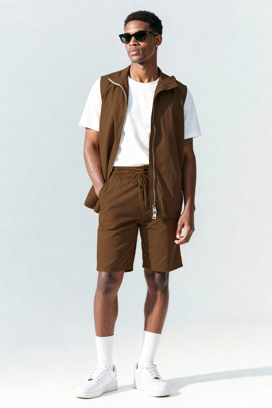 Men's Vest Set - Brown