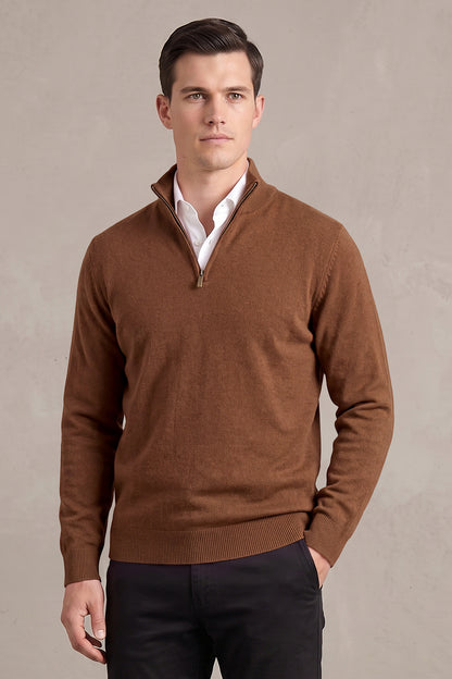 Men's Quarter-Zip Knit Sweater | Lightweight Slim Fit Pullover