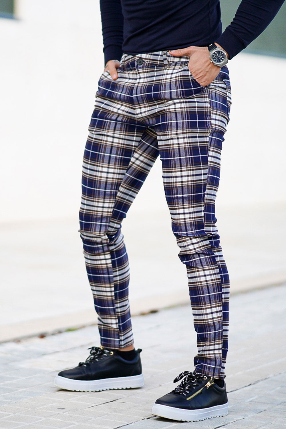 Men s Checkered Skinny Pant 28