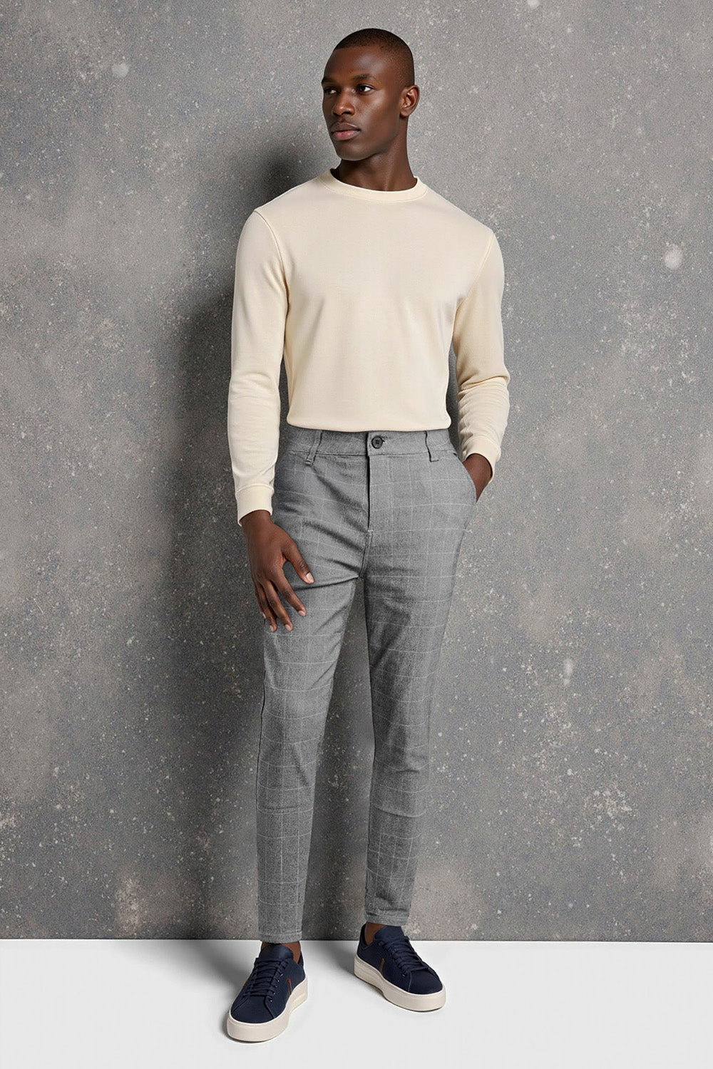 Men's Grey Skinny Pant - Lattice