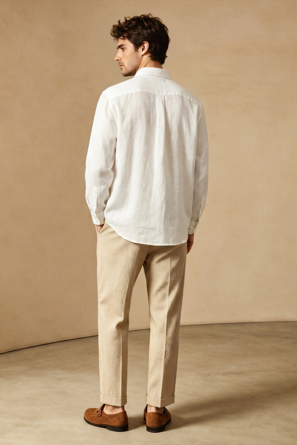 Men's Casual Linen Shirts - White