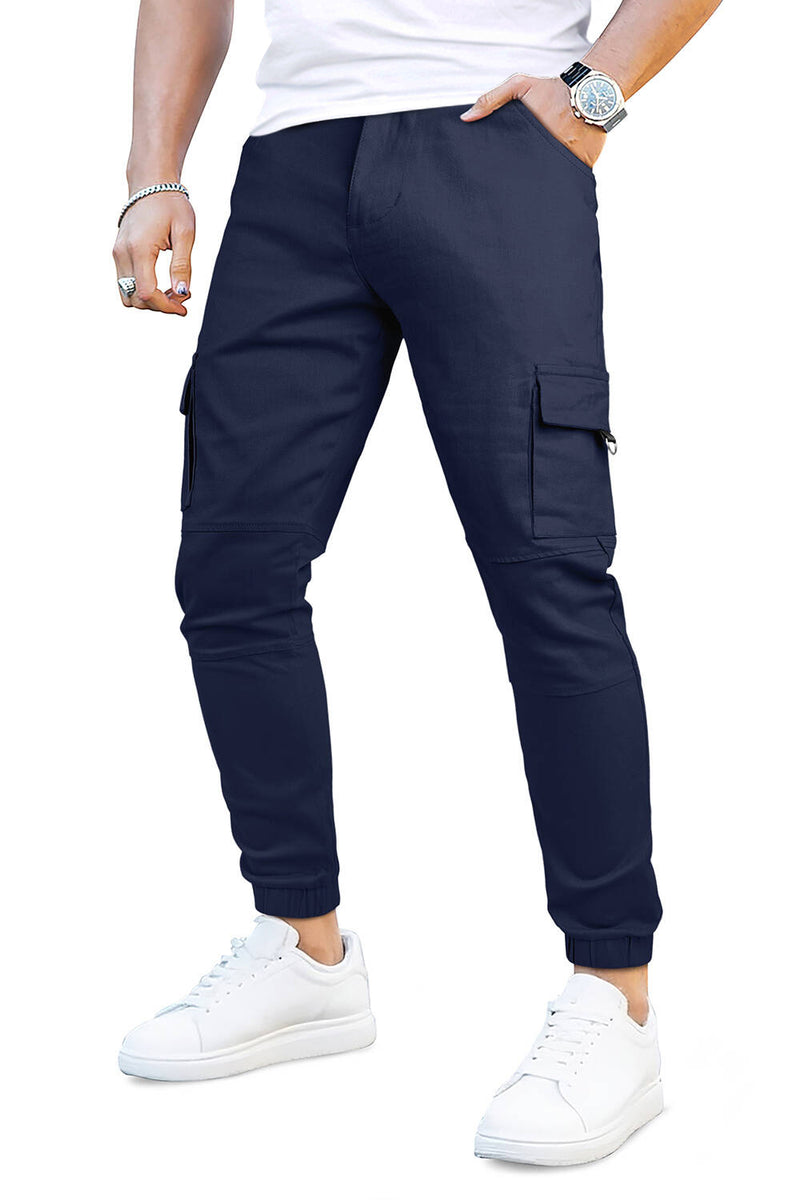 Men's Slim Fit Cargo Joggers | Multi-Pocket Tactical Pants with Cuffed Ankle
