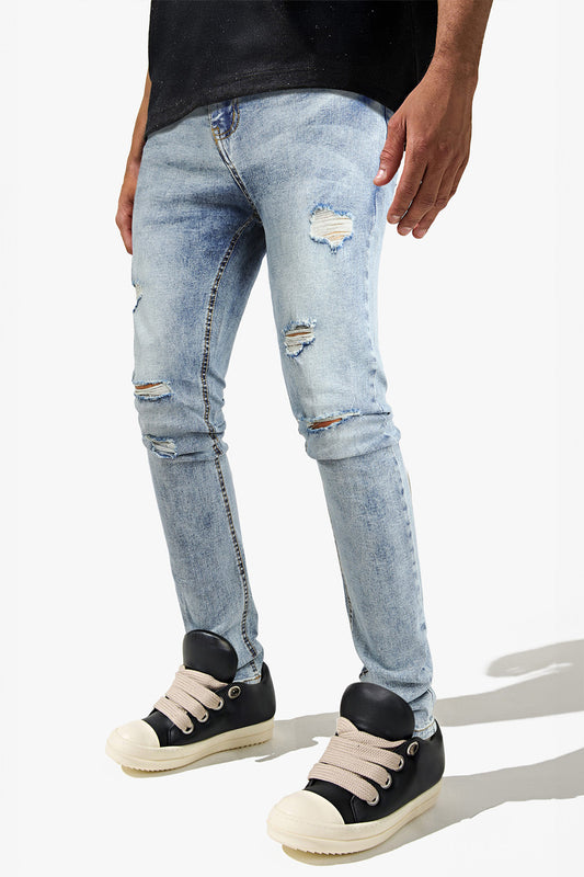 Jean skinny bleu pour homme - Déchiré