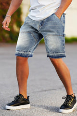 Men's Stretch Denim Shorts - Gradient Blue