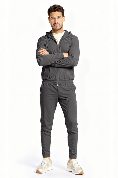 Men's Casual Hoodie Set - Dark Grey