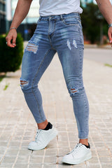 Relaxed Skinny Jeans - Light Blue
