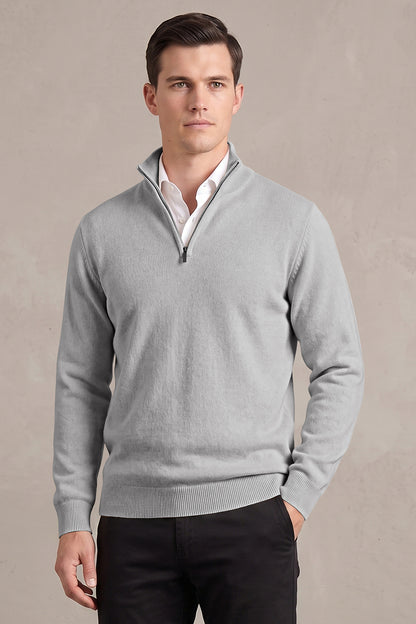 Men's Quarter-Zip Knit Sweater | Lightweight Slim Fit Pullover