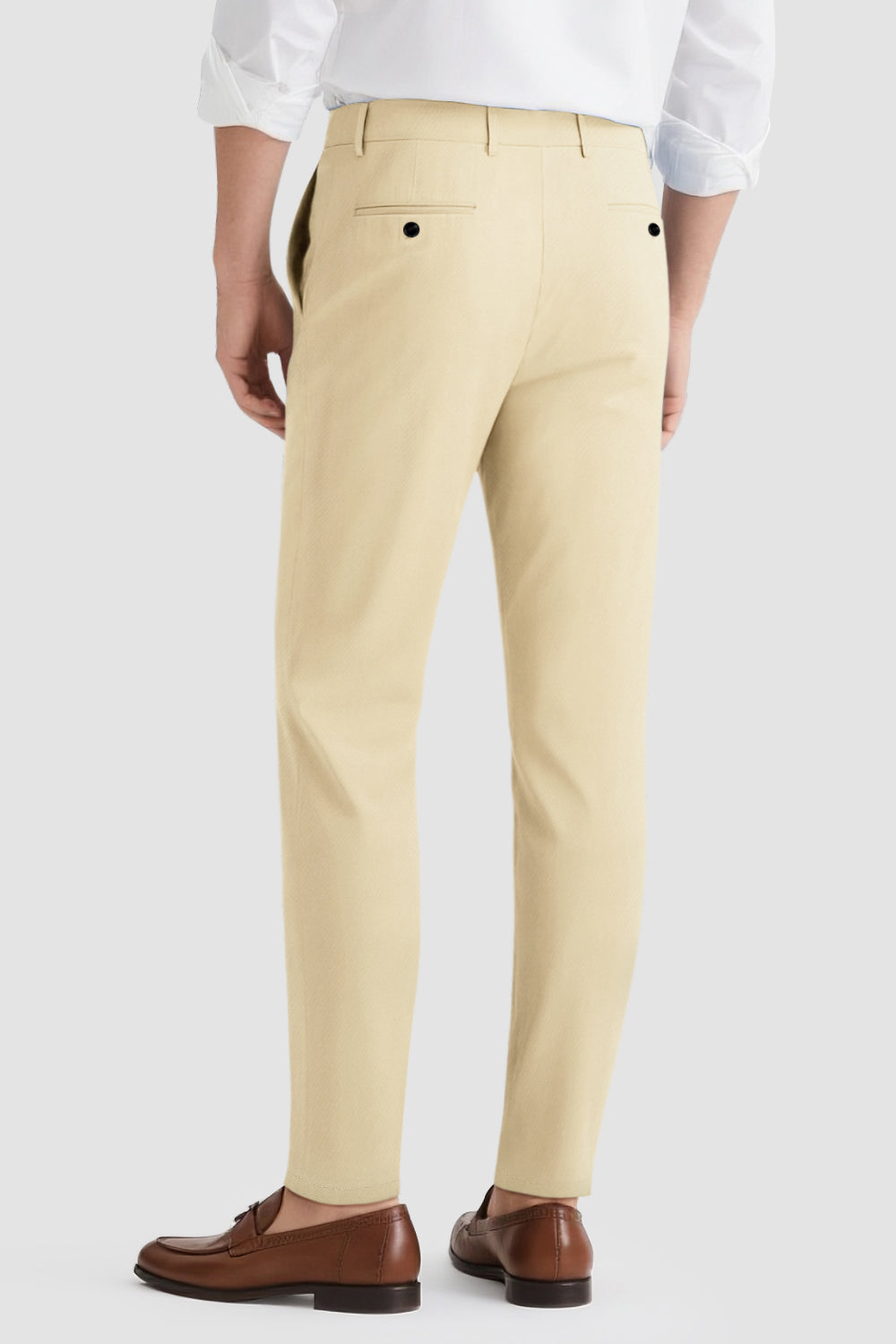 Mens Classic Fit Dress Pant - Light Khaki For Sale GINGTTO Mens Classic Fit Dress Pant - Light Khaki For Sale GINGTTO