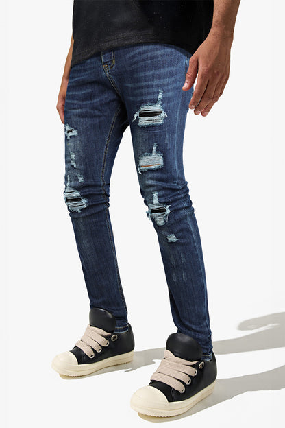 Jeans skinny elasticizzati da uomo - Strappati