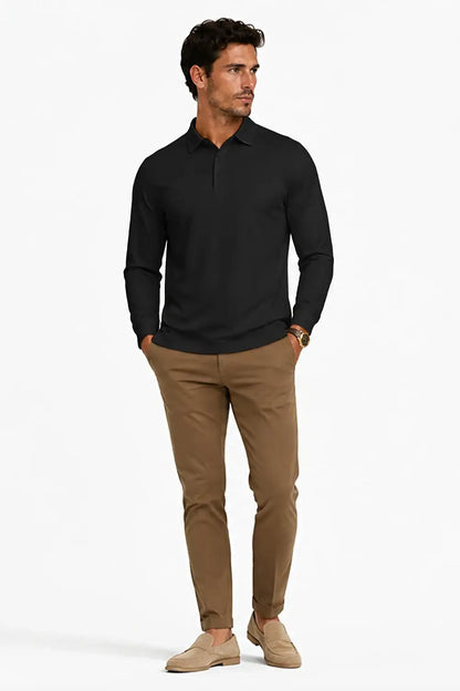 Camiseta de algodón mercerizado para hombre - Verde militar