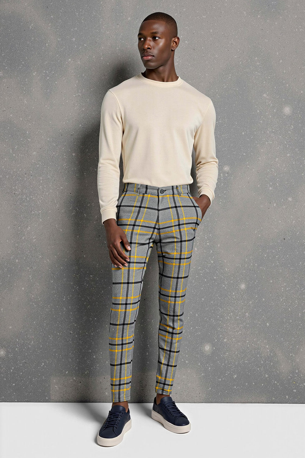 Pantalon skinny rayé pour hommes