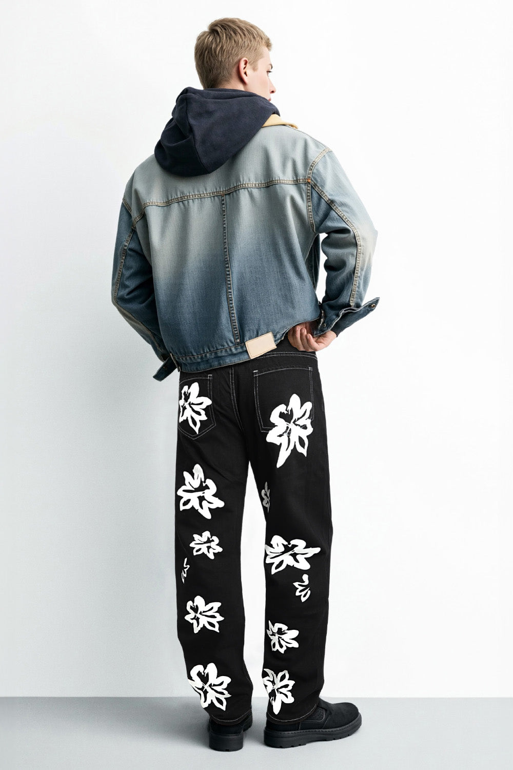 Men's Straight Jean - Black & Printed