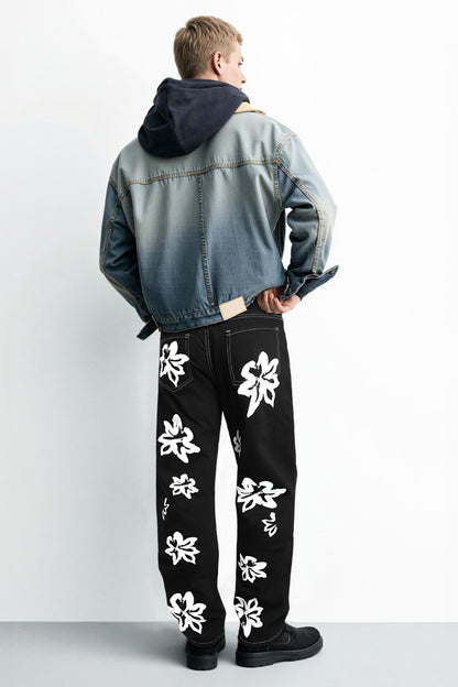 Men's Straight Jean - Black & Printed