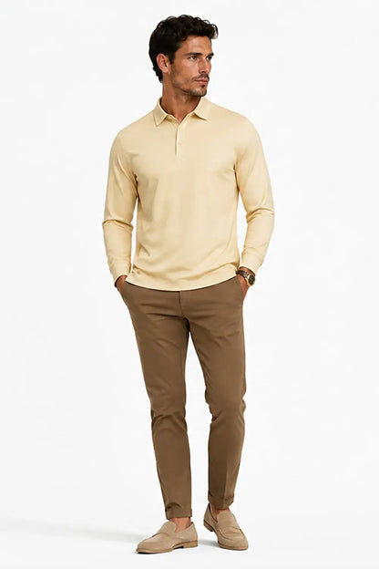 Camiseta de algodón mercerizado para hombre - Verde militar