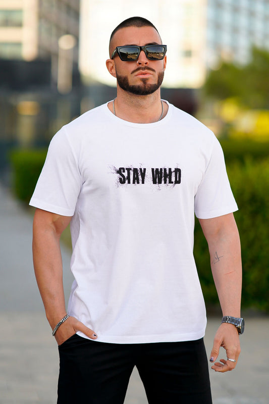 Gingtto Cool und lässig: Weißes Comfort-Kurzarm-T-Shirt für Herren aus Baumwolle