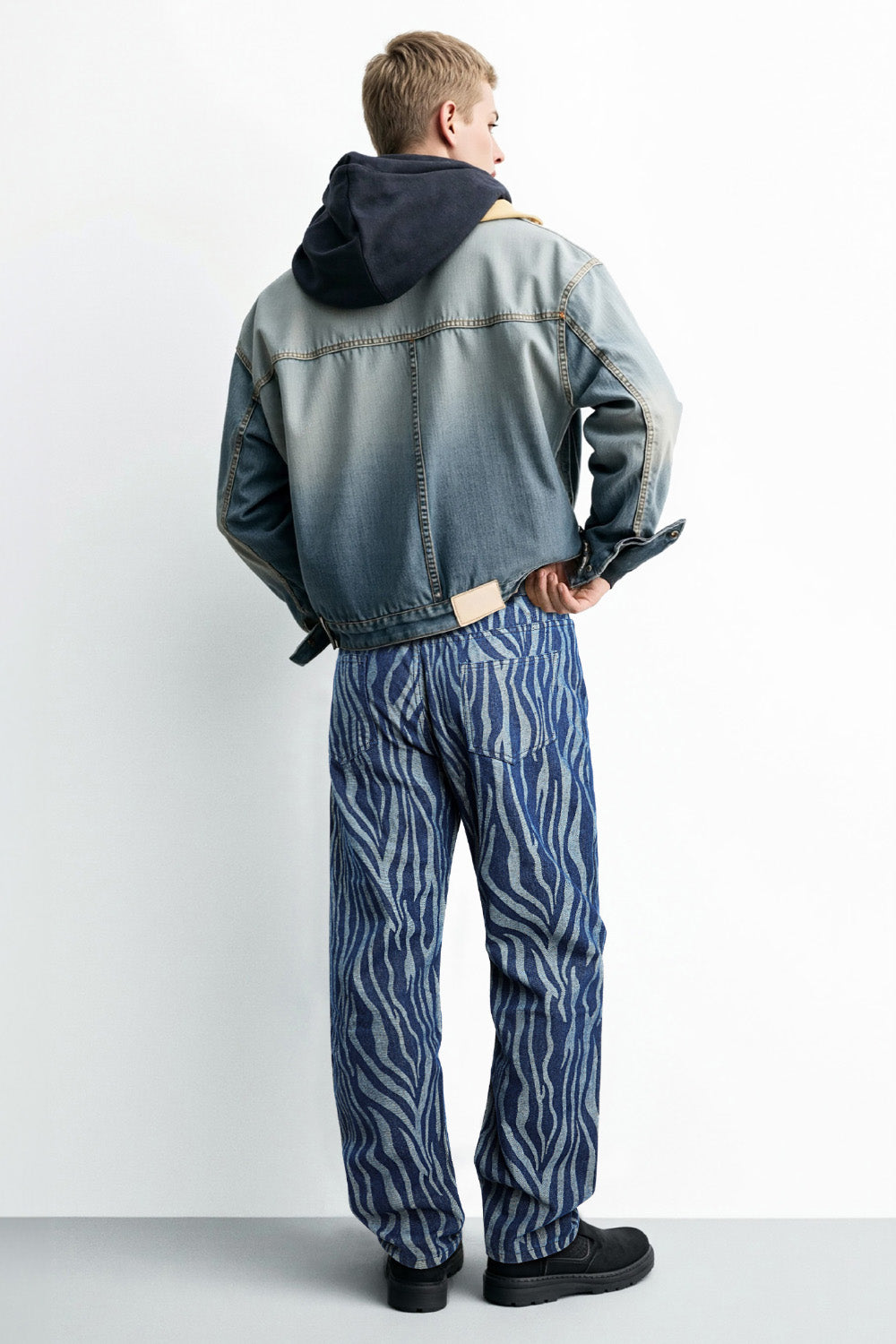 Men's Loose Jean - Texture & Blue