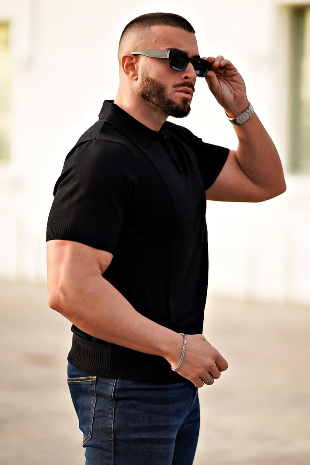 Men's Slim Fit Short Sleeve Polo Shirts - Button