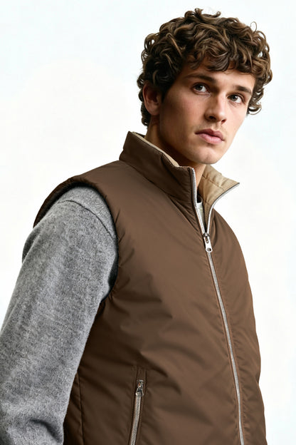 Men's Reversible Vest - Brown