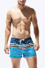 Men Tropical Print Beach Shorts