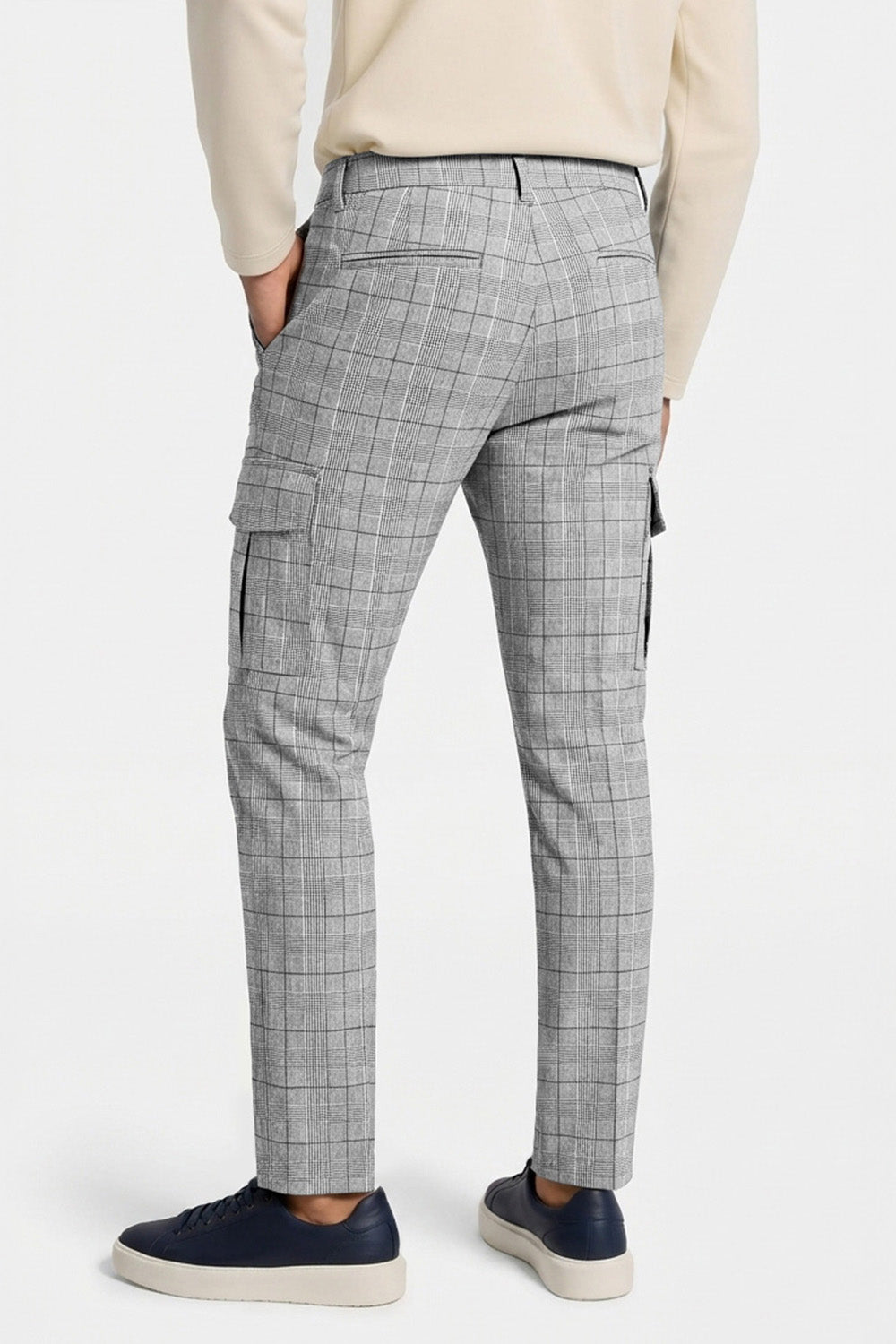 Graue Stretchhose für Herren – Tasche