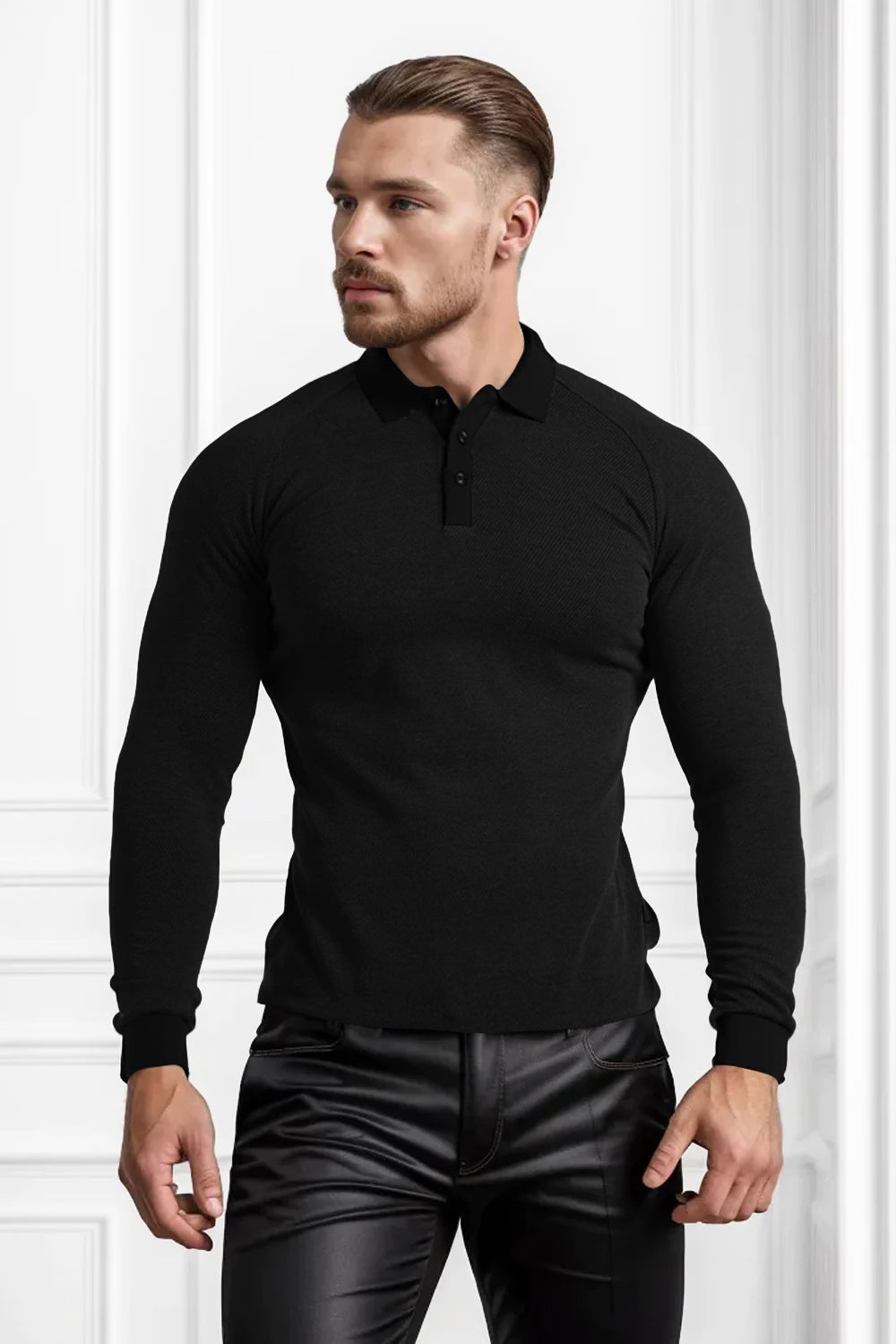 men's black slim fit polo shirts