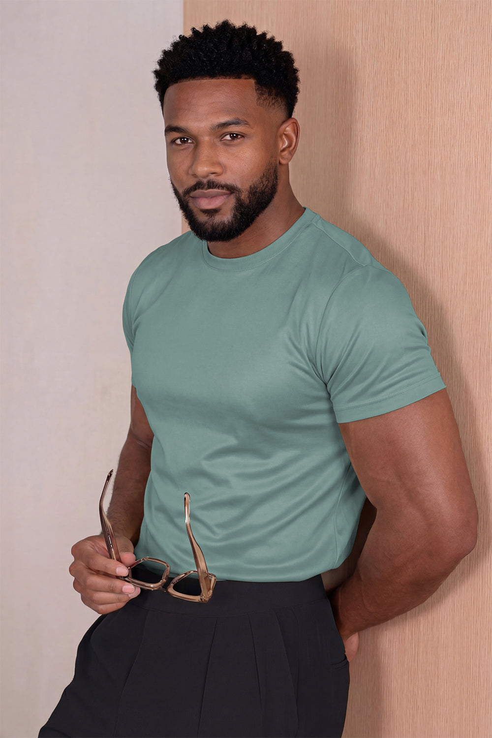 Men's Mercerized Cotton T-Shirt - Teal Green