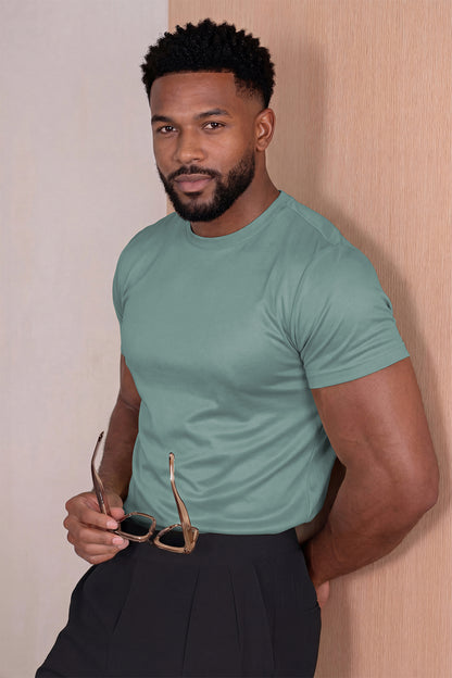 Men's Mercerized Cotton T-Shirt - Teal Green