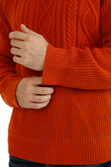 Gingtto Men's Red Knitted Pullover Sweaters