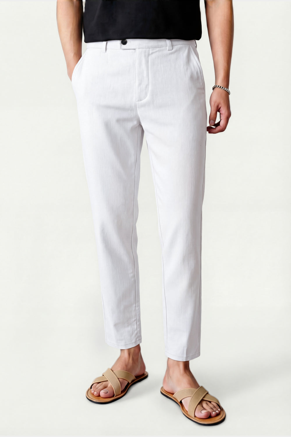 Mens Linen Modern Slim Travel Pant
