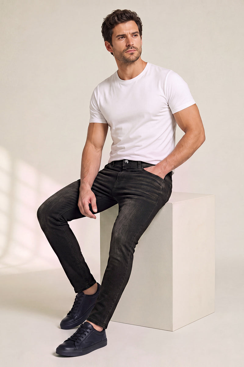 Men's Vintage Black Denim Sculpt Skinny Jean