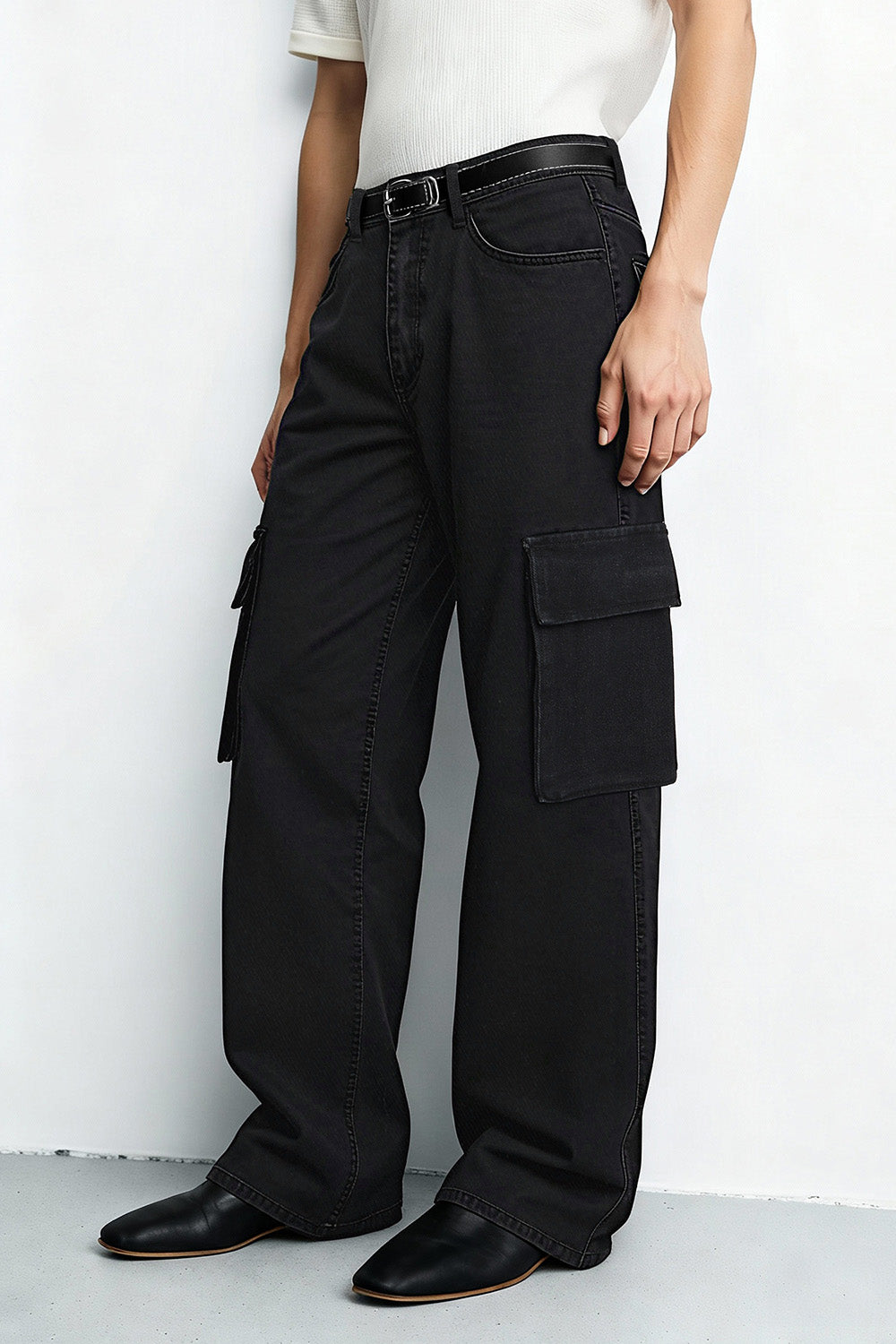 Men's Loose Jean With Pocket - Black