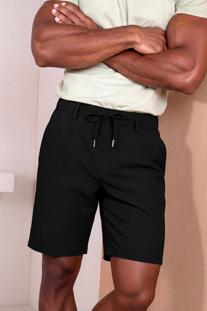 Men's Casual Drawstring Shorts - Black