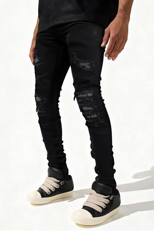 Beste zwarte skinny jeans voor heren, gescheurd