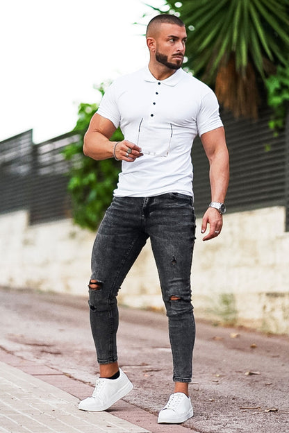 high waisted ripped skinny jeans