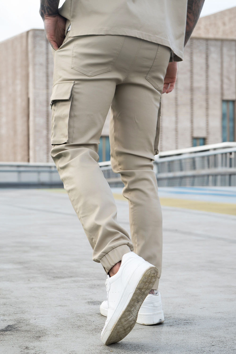 Men's Hiking Cargo Pants - Leather & khaki