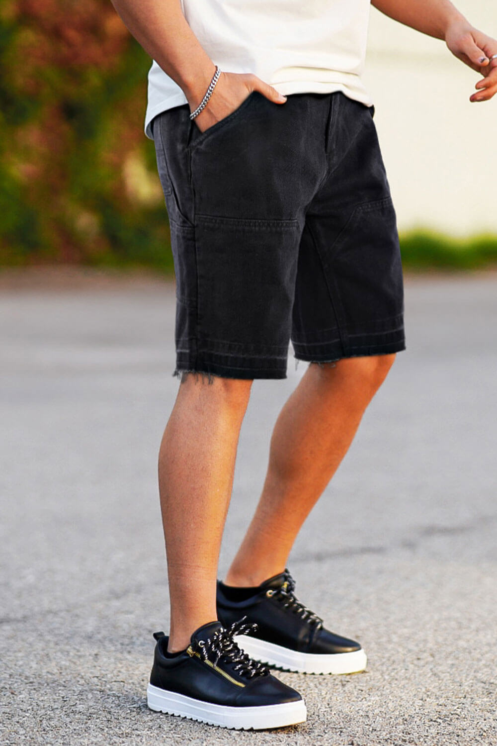 Men's Black Jean Short - Pocket