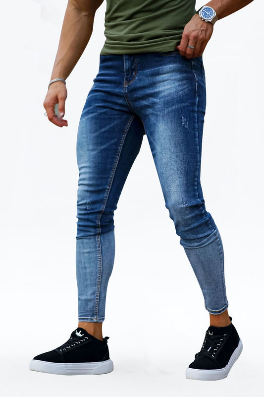 GINGTTO Jeans ajustados con estilo para hombre