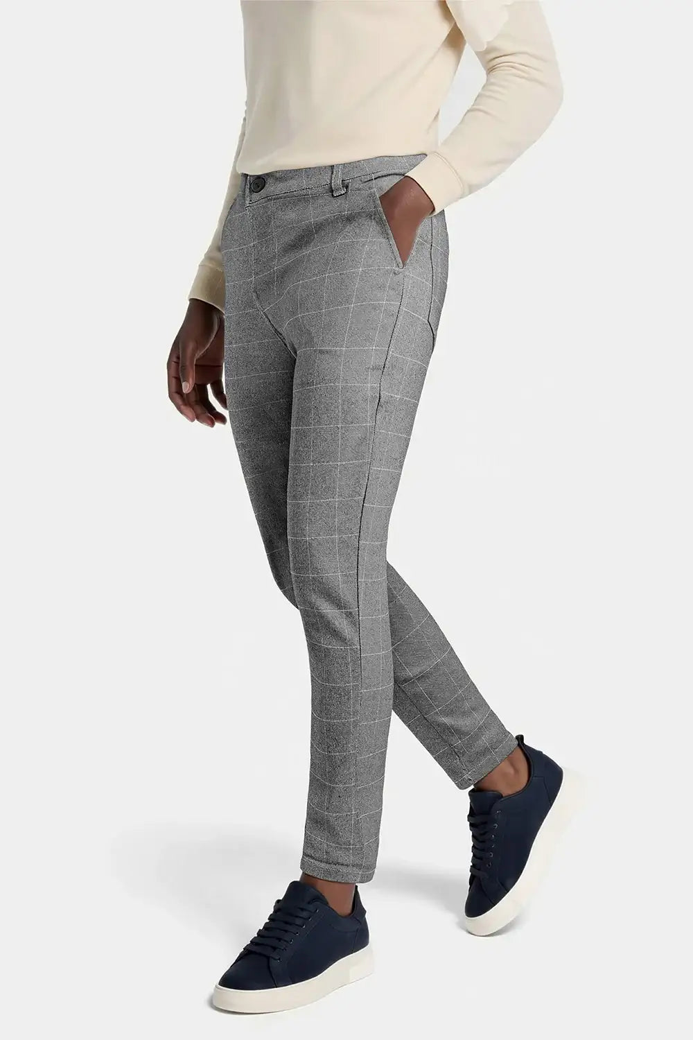 grey plaid dress pants outfit Grey Plus Size Women's Plaid Pants Grey Plaid Pants Outfit Women's Slim Grey Checkered Pants