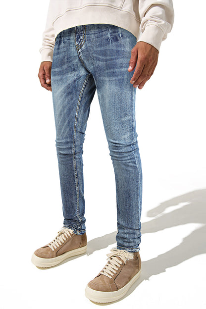 Jean skinny stretch pour homme - Bleu foncé