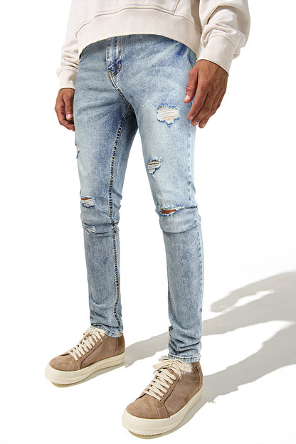 Skinny-Jeans für Herren in Blau - Zerrissen