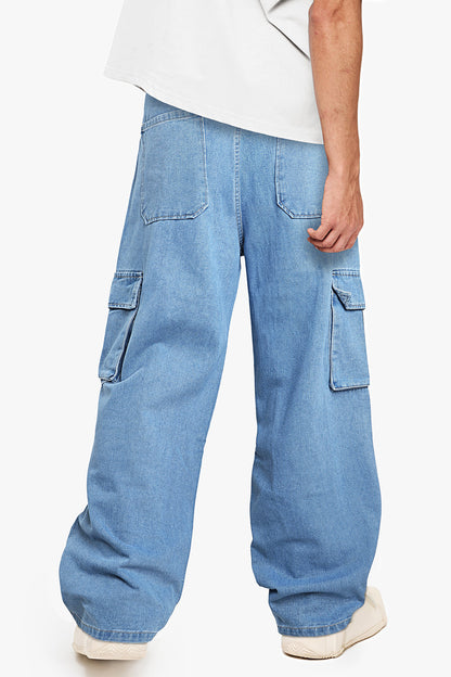 Men's Loose Jean With Pocket - Blue