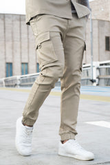 Men's Hiking Cargo Pants - Leather & khaki